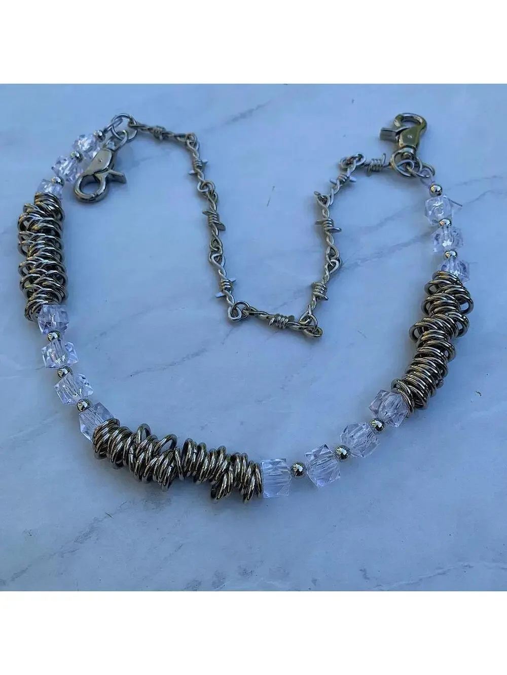 Grunge Punk Cyber Barbwire Pocket Chain